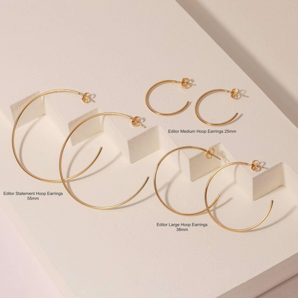 Editor Medium Hoop Earrings 25mm - Trendolla Jewelry
