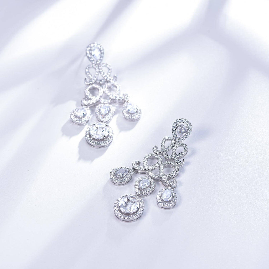 Luxurious White Stone Drop Earrings - Trendolla Jewelry