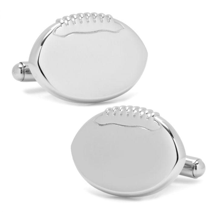 Stainless Steel Engravable Football Cufflinks of Trendolla - Trendolla Jewelry